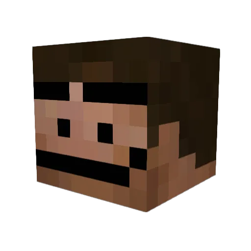 KlausTV Minecraft avatar head, 3D render