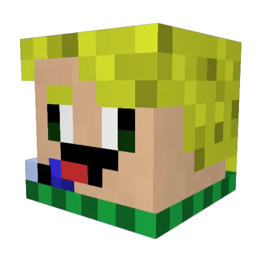 Klausdieterwolf Minecraft avatar head, 3D render