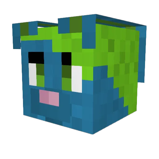 Klaytox Minecraft avatar head, 3D render
