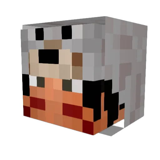 Kledus Minecraft avatar head, 3D render