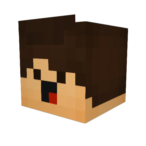 Kleidao Minecraft avatar head, 3D render