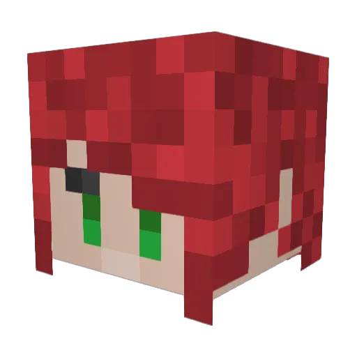 KleineSaku Minecraft avatar head, 3D render