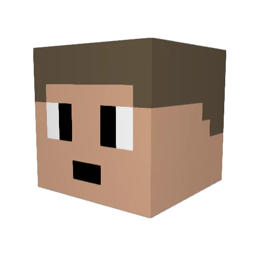 KleinerroterTrak Minecraft avatar head, 3D render
