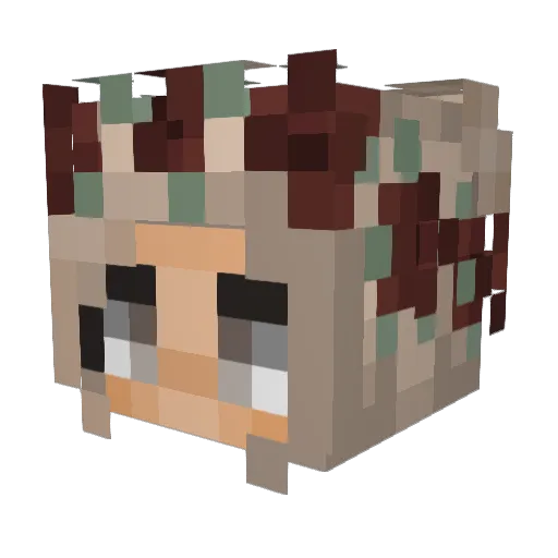 KleinesLia Minecraft avatar head, 3D render