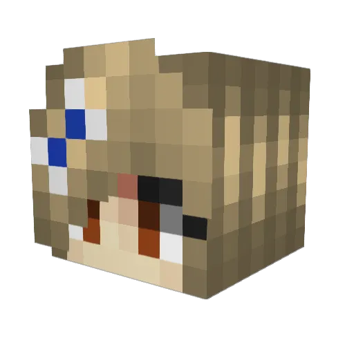 Kleko_ Minecraft avatar head, 3D render