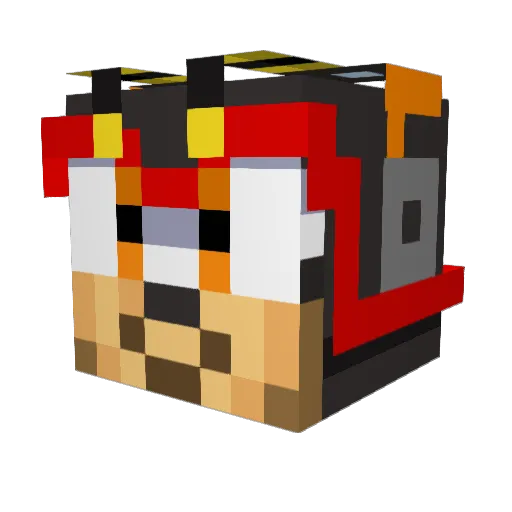 Kleptis Minecraft avatar head, 3D render