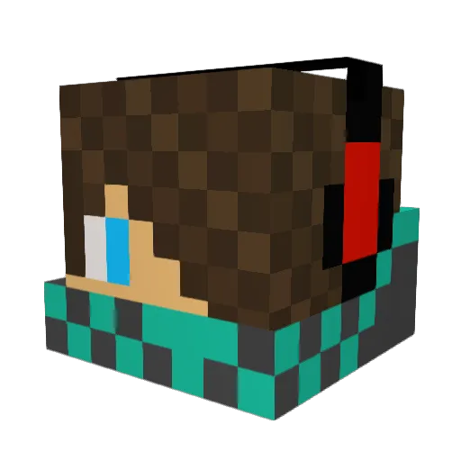 Klifaso Minecraft avatar head, 3D render