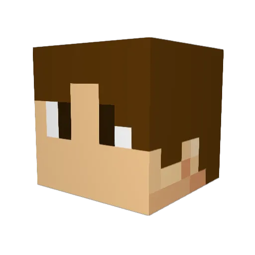 Klimaco Minecraft avatar head, 3D render