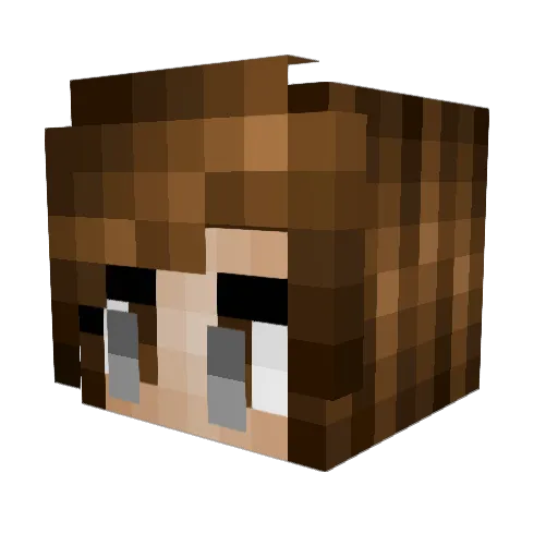 Klixie Minecraft avatar head, 3D render