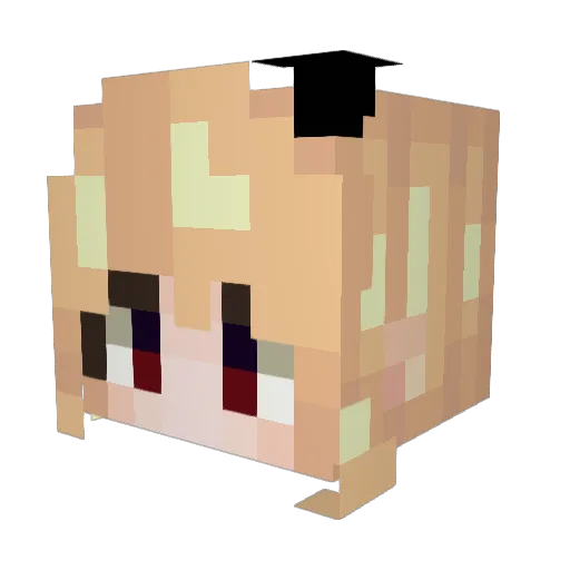 KlixxyX2 Minecraft avatar head, 3D render