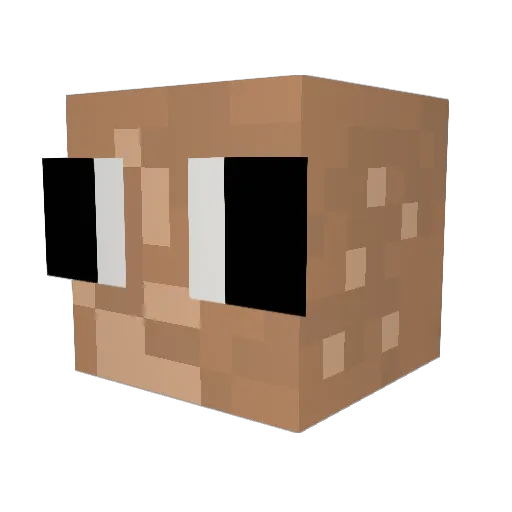 Klocky Minecraft avatar head, 3D render