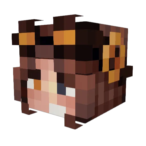 Kloey Minecraft avatar head, 3D render