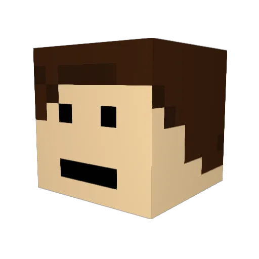 Klokjes Minecraft avatar head, 3D render