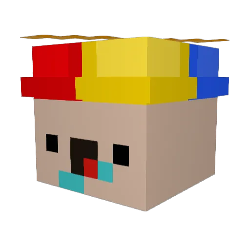Klomatro Minecraft avatar head, 3D render
