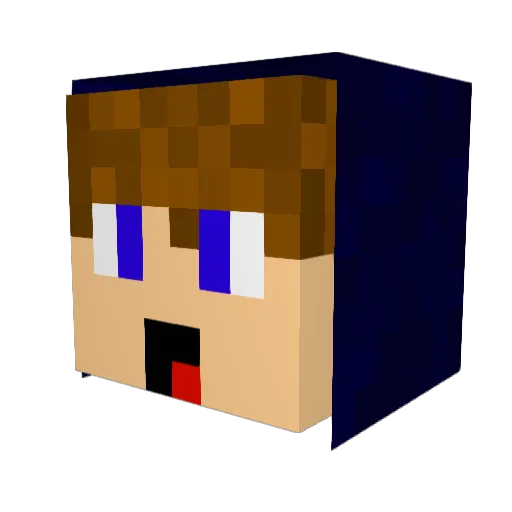 KlompiSW Minecraft avatar head, 3D render