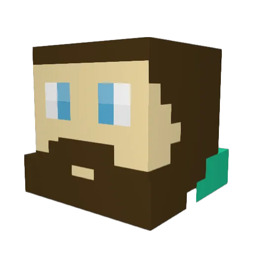 Klonazepams Minecraft avatar head, 3D render