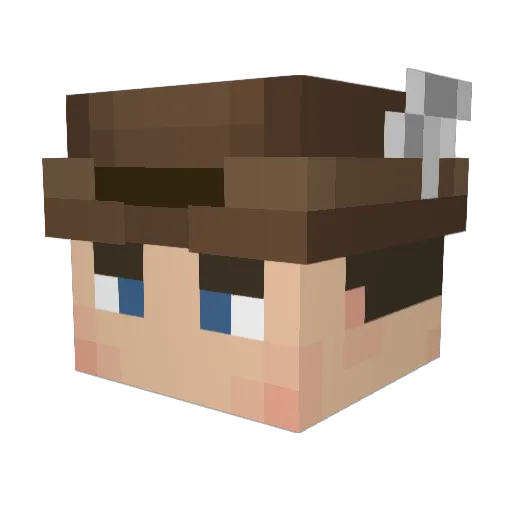 Klondike7 Minecraft avatar head, 3D render