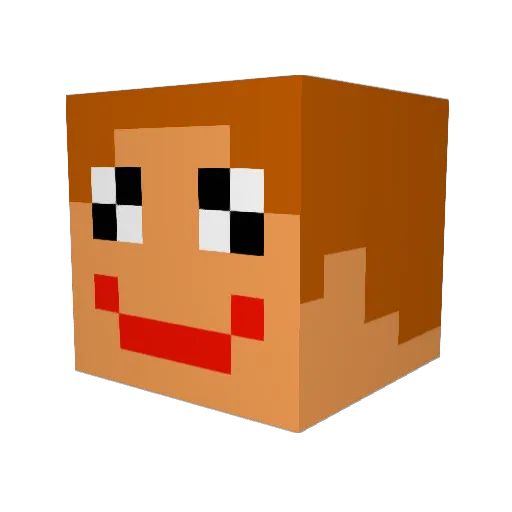 Klonnix Minecraft avatar head, 3D render