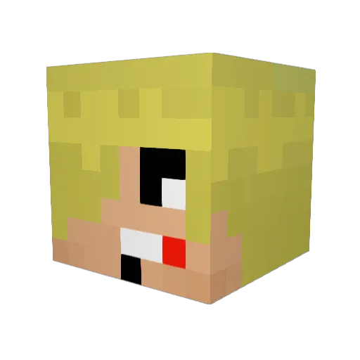 Klontar Minecraft avatar head, 3D render