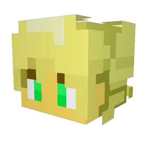 KlopsikGames Minecraft avatar head, 3D render