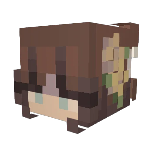 Klosimp Minecraft avatar head, 3D render