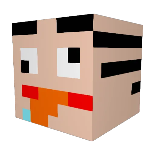 KlotzCop Minecraft avatar head, 3D render