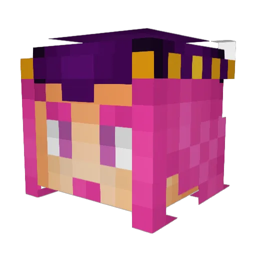 Kloupss Minecraft avatar head, 3D render