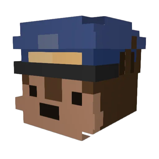 KlovneMis Minecraft avatar head, 3D render