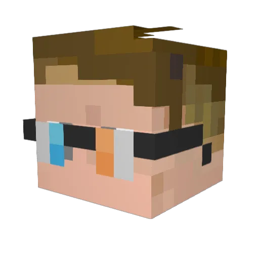 Klubzy Minecraft avatar head, 3D render