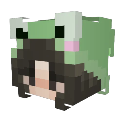 Kluelee Minecraft avatar head, 3D render