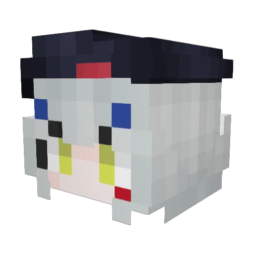 Klukai Minecraft avatar head, 3D render