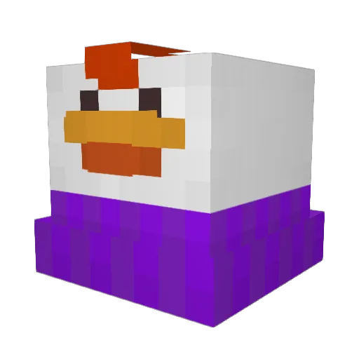 Klukin Minecraft avatar head, 3D render