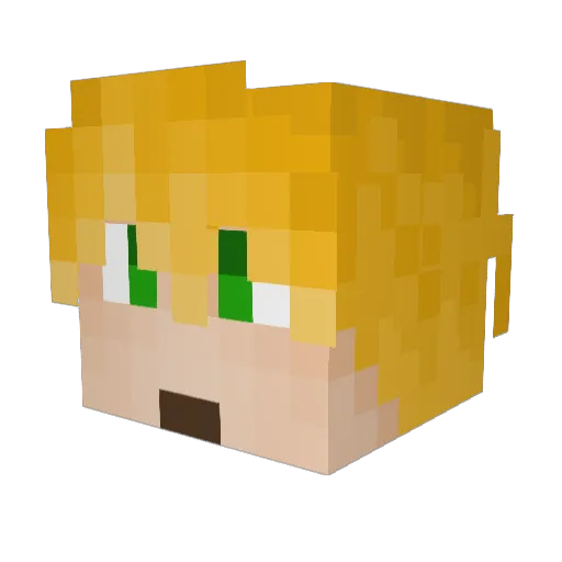 Klumsy0 Minecraft avatar head, 3D render