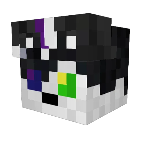 Klusiek Minecraft avatar head, 3D render