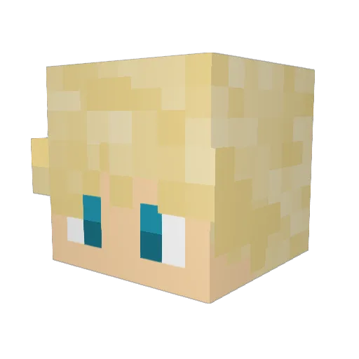 Klutchplays Minecraft avatar head, 3D render