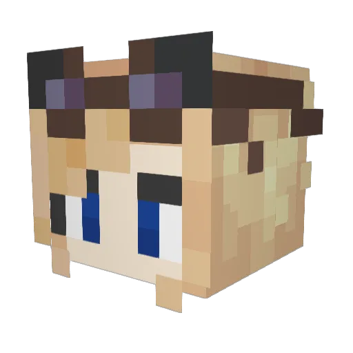 Klutz1e_ Minecraft avatar head, 3D render