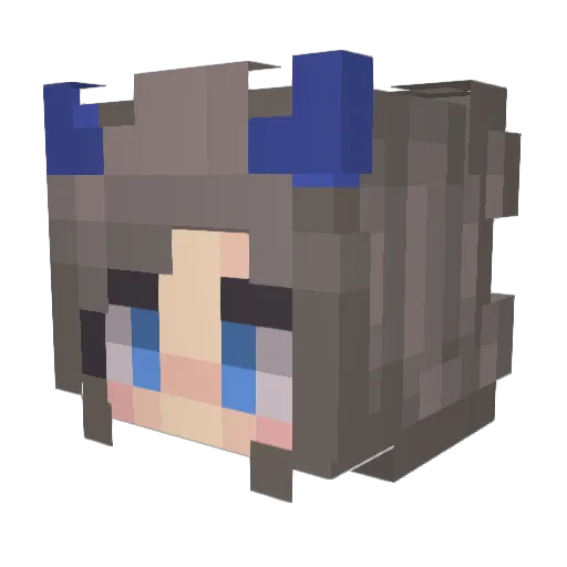 KlutzyKy Minecraft avatar head, 3D render