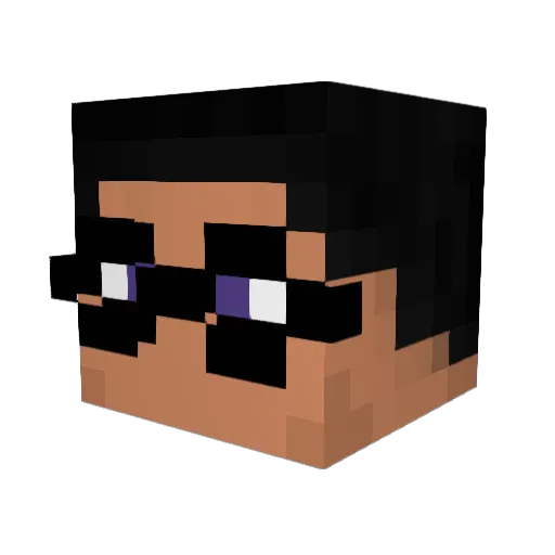 Kluuless_ Minecraft avatar head, 3D render