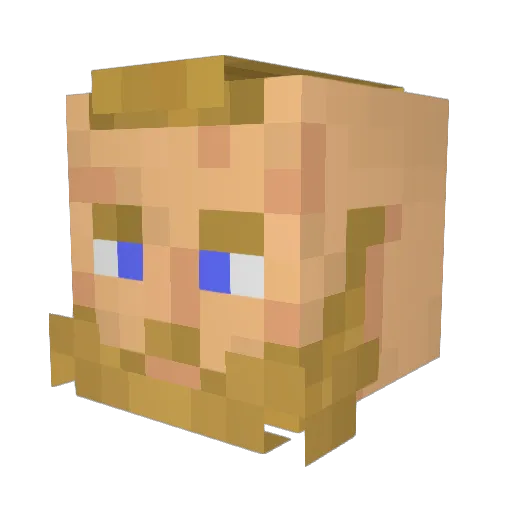 Klvox Minecraft avatar head, 3D render