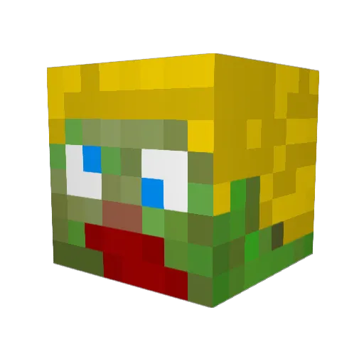 KmPeR Minecraft avatar head, 3D render