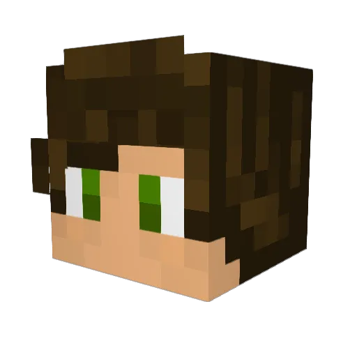 Kminek Minecraft avatar head, 3D render