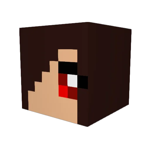 KmixPowa Minecraft avatar head, 3D render