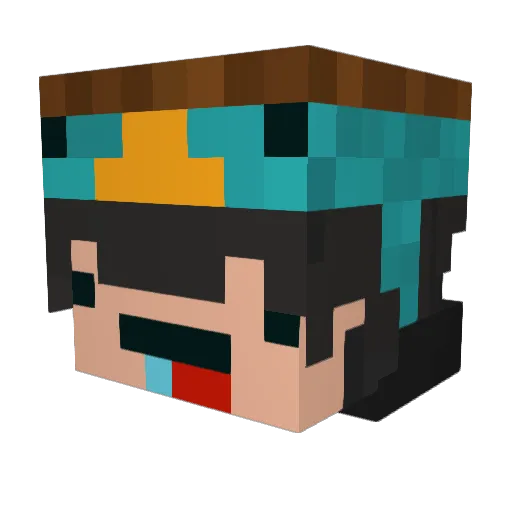 Kmote24 Minecraft avatar head, 3D render