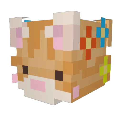Knabbeltje Minecraft avatar head, 3D render