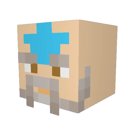Knackk Minecraft avatar head, 3D render