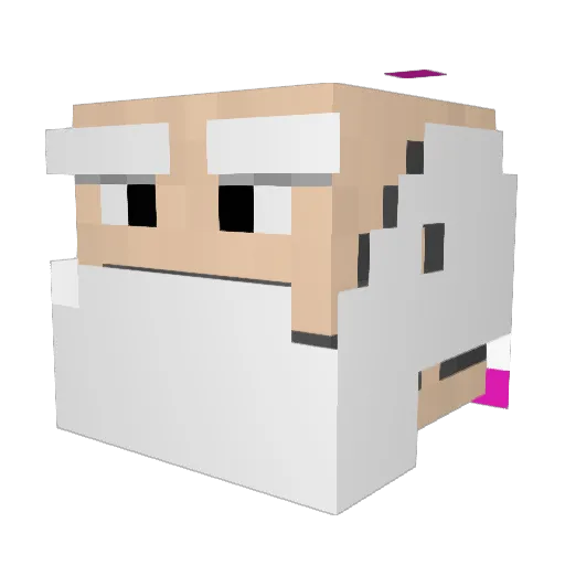 Kneckbert Minecraft avatar head, 3D render