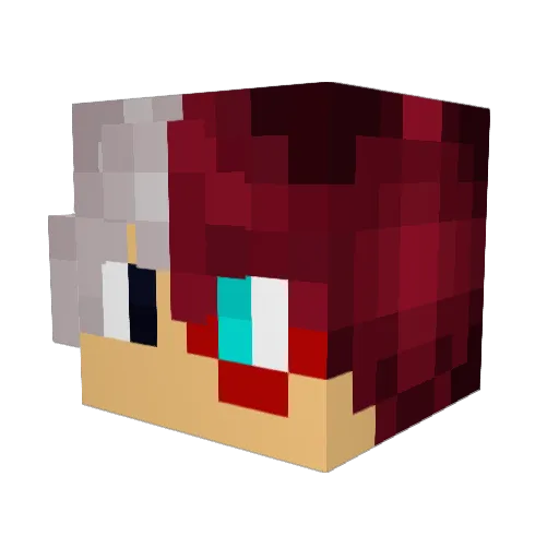 Kneemak Minecraft avatar head, 3D render