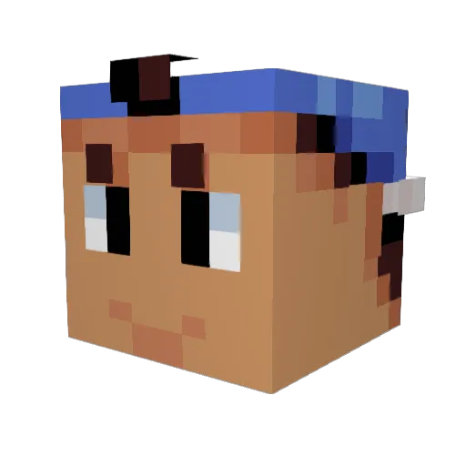 Kneethaniel Minecraft avatar head, 3D render