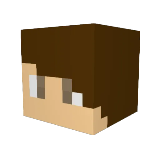 Kneileo Minecraft avatar head, 3D render