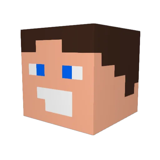 Kneitting Minecraft avatar head, 3D render